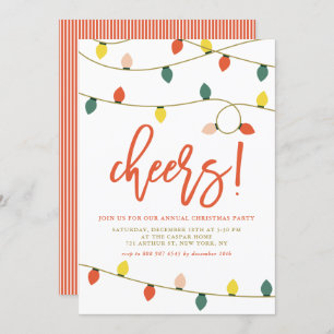 Retro Christmas Lights Christmas Party Invitation