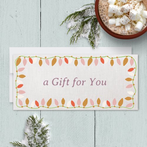 Retro Christmas Lights Holiday Gift Certificate