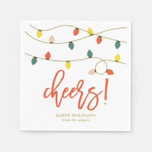 Retro Christmas Lights Holiday Paper Napkins