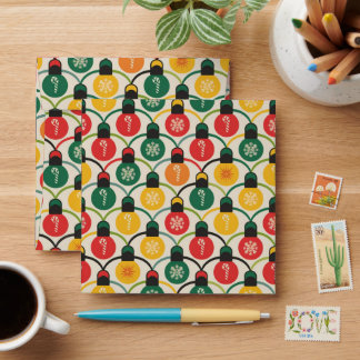 Retro Christmas Lights Pattern Envelope