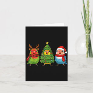 Retro Christmas Lovebird Parrot Santa Reindeer  Card