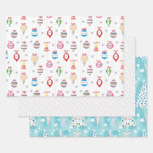 Retro Christmas Magic Wrapping Paper Sheets (Set)