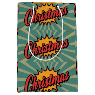 Retro Christmas Medium Gift Bag