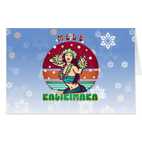 Retro Christmas Mele Kalikimaka Hula Dancer Card