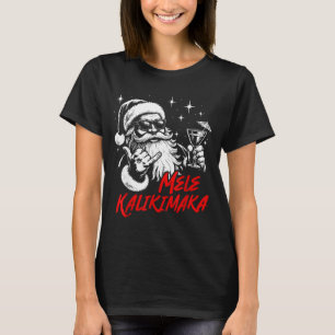 Retro Christmas Mele Kalikimaka Santa Shaka Hawaii T-Shirt