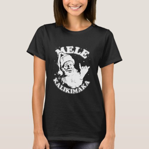 Retro Christmas Mele Kalikimaka Santa T_Shirt