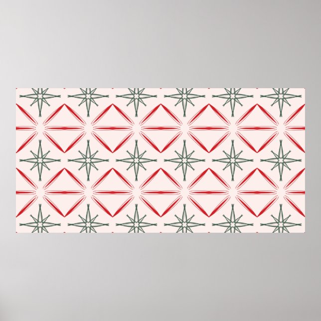 Retro Christmas mid century seamless pattern in vi Poster (Front)