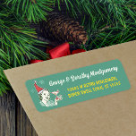 Retro Christmas Midcentury Modern Woman Santa Hat Label<br><div class="desc">These retro-looking Christmas return address labels include a 1950s woman wearing a Santa hat and holding a martini,  with room for you to customize with your name and address. These super swell labels are made to match the party invitation found here: https://www.zazzle.com/christmas_party_retro_midcentury_winter_xmas_humor_invitation-256399088616443134</div>
