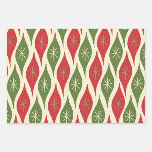 Retro Christmas Mix_and_Match Patterns Wrapping Paper Sheets