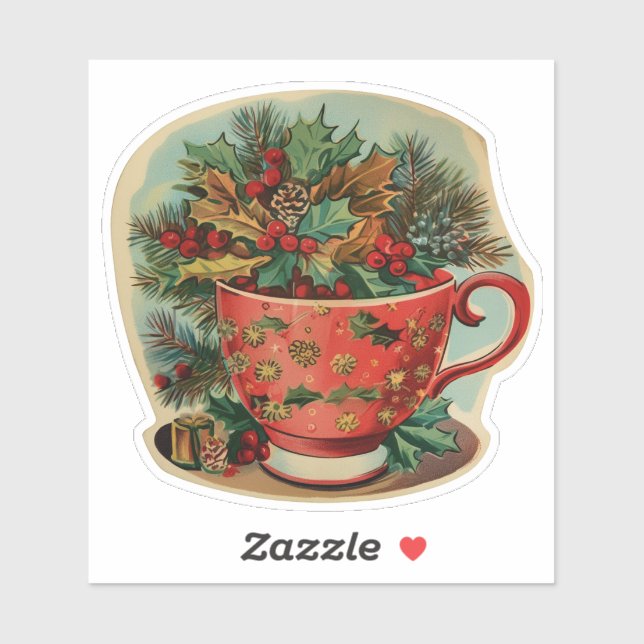 Retro Christmas Mug Still Life Sticker (Sheet)