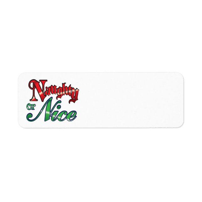 Retro Christmas, Naughty or Nice Red Green Letters Label (Front)