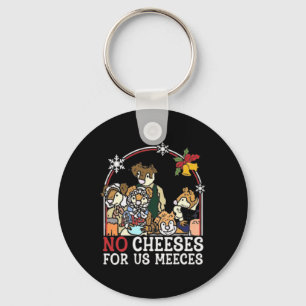 Retro Christmas No Cheese 90s For Us Music Meeces Keychain