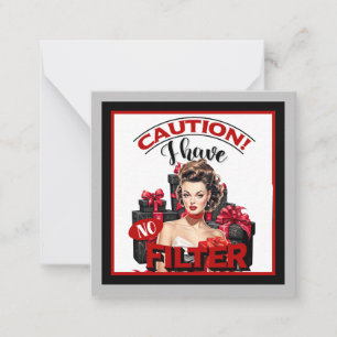 Retro Christmas No Filter Pinup Note Card