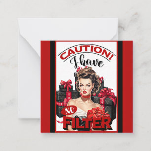 Retro Christmas No Filter Pinup Note Card