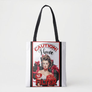 Retro Christmas No Filter Pinup Tote Bag