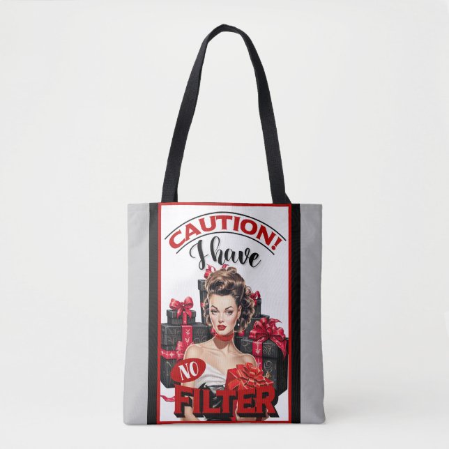 Retro Christmas No Filter Pinup Tote Bag (Front)