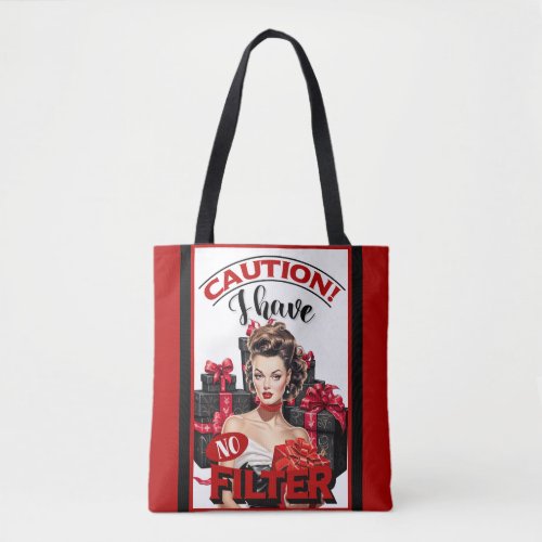 Retro Christmas No Filter Pinup Tote Bag