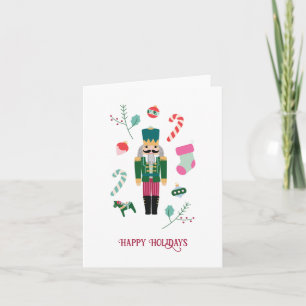 Retro Christmas Nutcracker Vintage Holiday Card