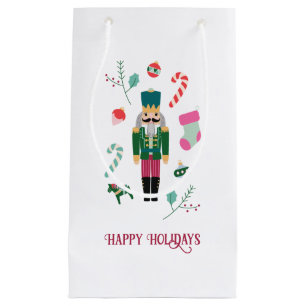 Retro Christmas Nutcracker Vintage Holiday Small Gift Bag