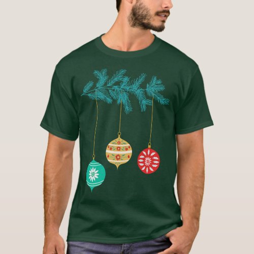 Retro Christmas Ornament Branch T_Shirt