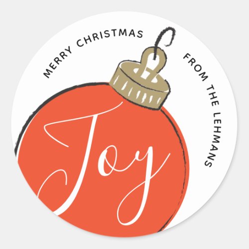 Retro Christmas Ornament Classic Round Sticker