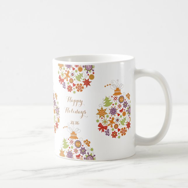 Retro Christmas Ornament Coffee Mug (Right)