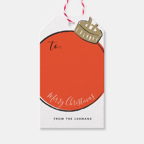 Retro Christmas Ornament Gift Tags