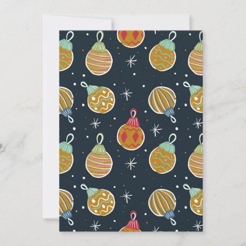 Retro Christmas Ornament Holiday Invitation