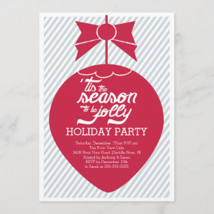 Retro Christmas Ornament Holiday Party Invitation