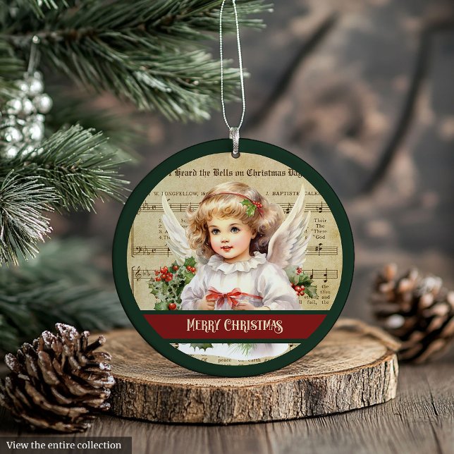 Retro Christmas Ornament Merry Angel Card Holder (Retro Christmas Ornament Merry Angel Card Holder)