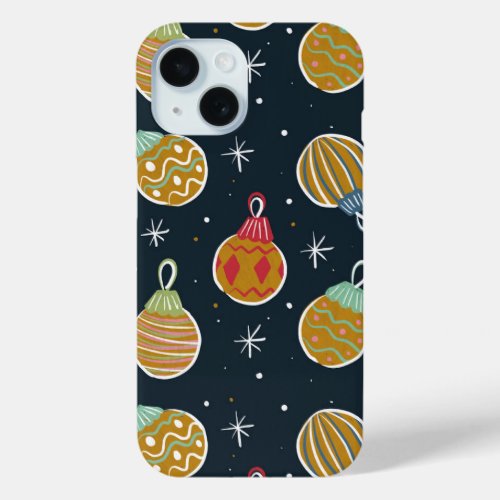 Retro Christmas Ornament Pattern Phone Case