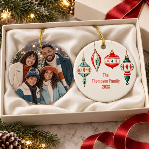 Retro Christmas Ornaments Family Photo Ornament