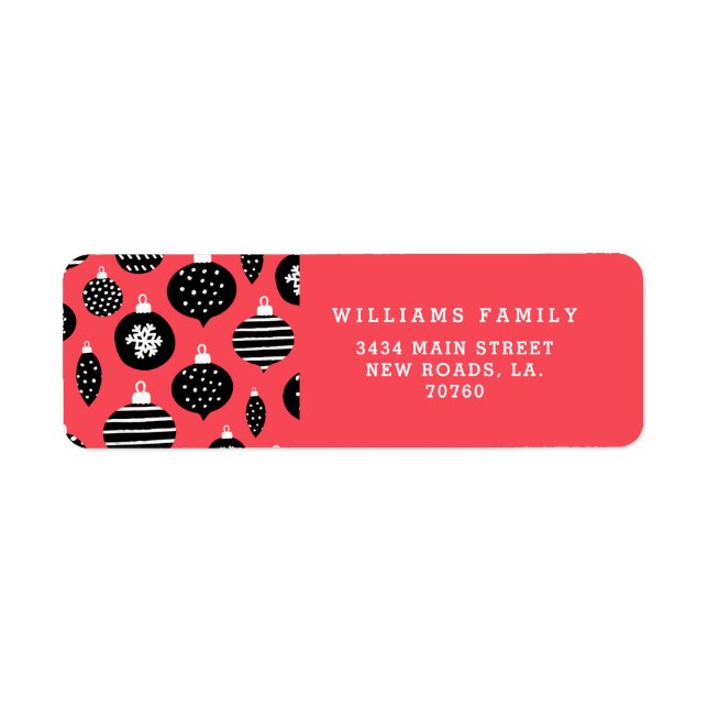 Retro Christmas Ornaments Label (Front)