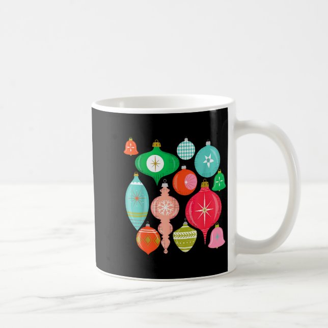 Retro Christmas Ornaments Mid Century Modern  Coffee Mug (Right)