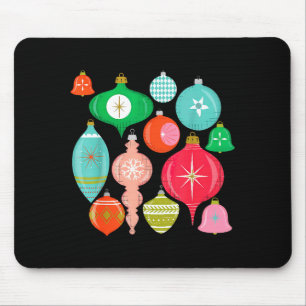 Retro Christmas Ornaments Mid Century Modern  Mouse Pad
