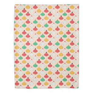 Retro Christmas Ornaments Pattern Duvet Cover