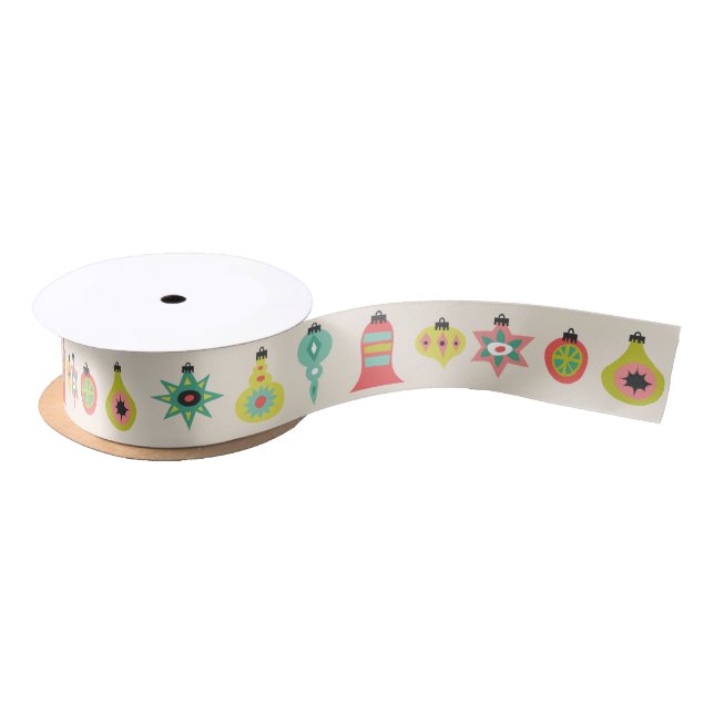 Retro Christmas Ornaments Ribbon (Spool)