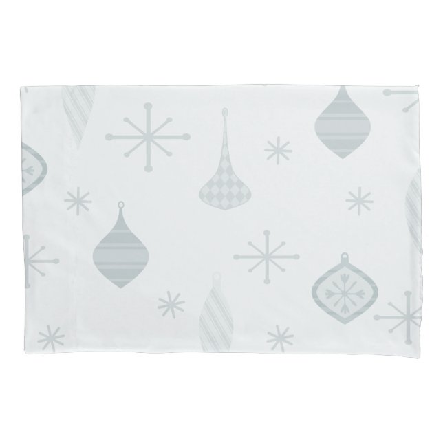 Retro Christmas Ornaments Silver Pillow Case (Front)