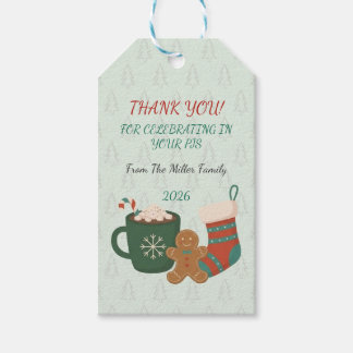 Retro Christmas Pajama Party Hot Cocoa Favor Tags