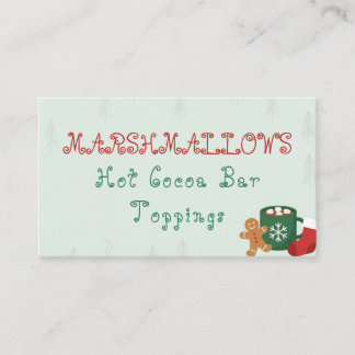 Retro Christmas Pajama Party Hot Cocoa Tent Cards
