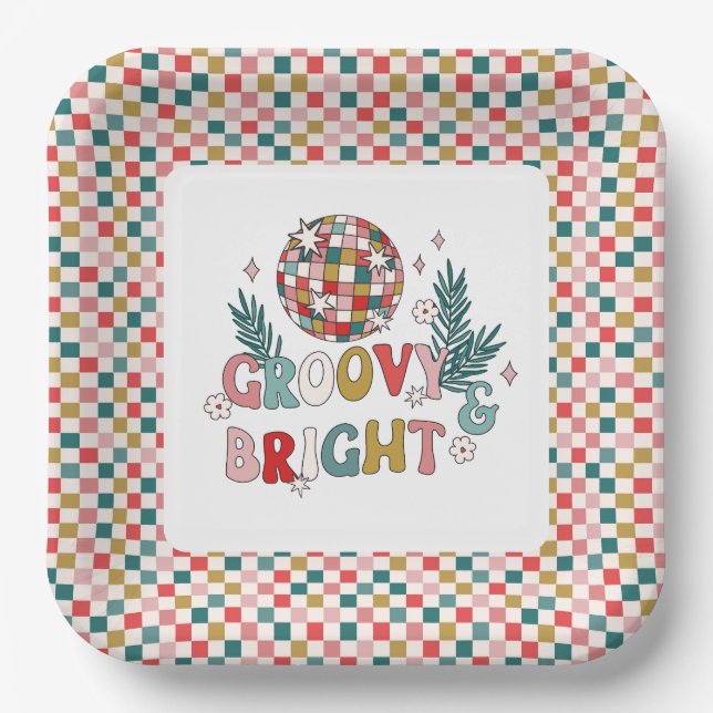 Retro Christmas Paper Plates (Front)