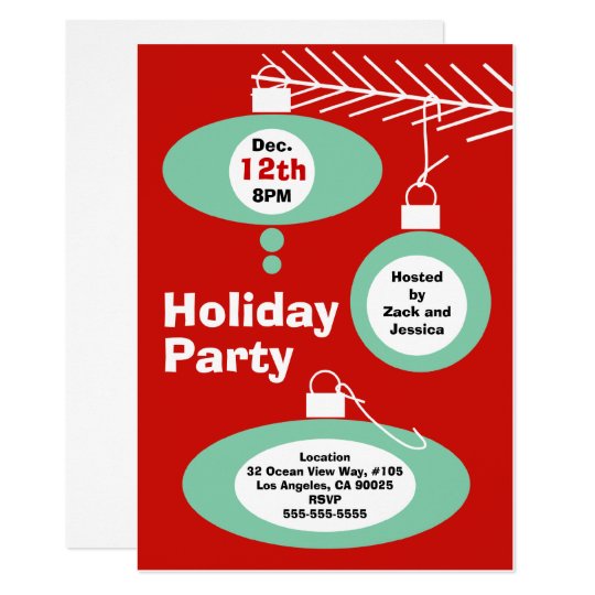 retro christmas party invitation zazzle com