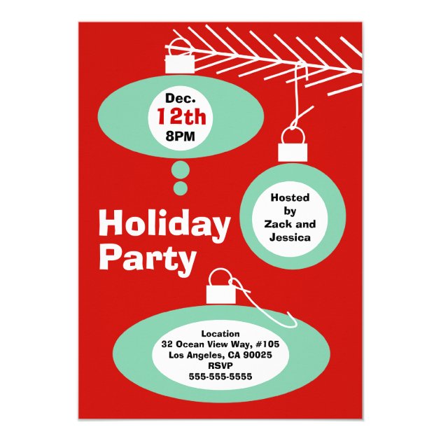 Retro Christmas Party Invitation