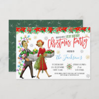 Retro Christmas Party Invitation