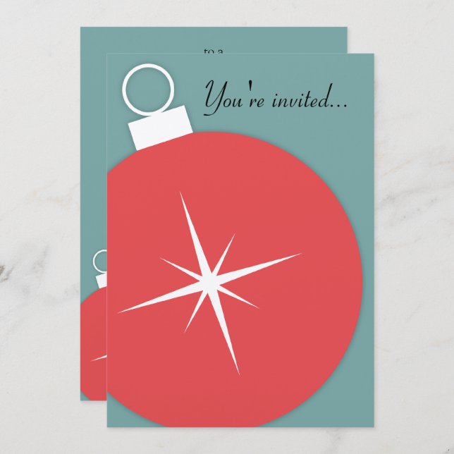 Retro Christmas Party Invitation (Front/Back)