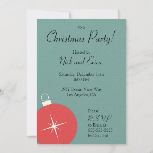 Retro Christmas Party Invitation | Zazzle