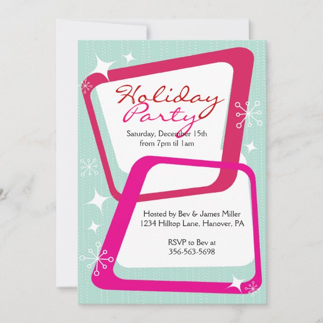 Retro Christmas Party Invitations (Front)