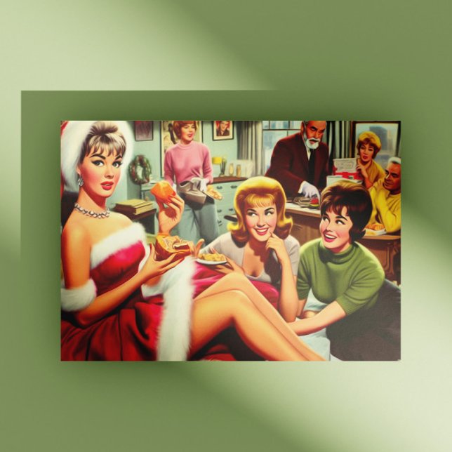 Retro Christmas Party Postcard (Creator Uploaded)