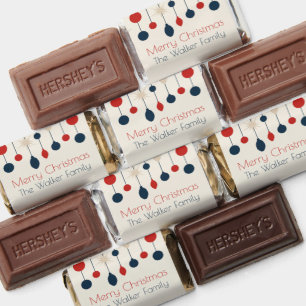 Retro Christmas Party Red Blue Custom Hershey's Miniatures