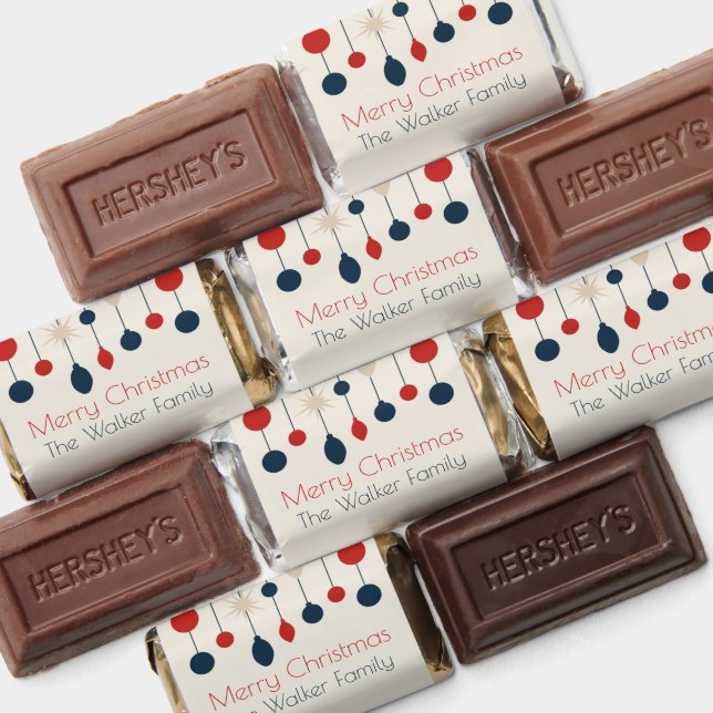 Retro Christmas Party Red Blue Custom Hershey's Miniatures (Assorted)